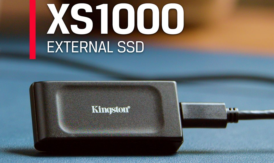 Външен твърд диск Kingston external hard drive XS1000 - 1TB - USB 3.2 Gen 2 - Black - PN SXS1000/1000G