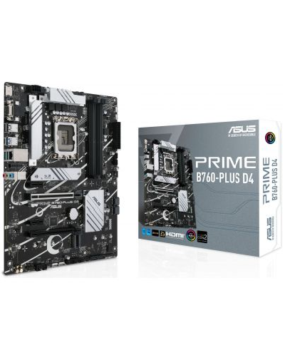 ASUS Prime B760-PLUS D4 Gaming Motherboard Socket Intel LGA 1700 (Intel B760, ATX, DDR4 Memory, PCIe 5.0, 3x PCIe 4.0 M.2, Thunderbolt 4, Aura Sync)